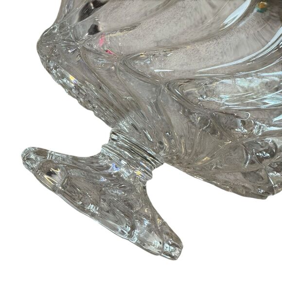 VTG Fostoria‎ Colony 2412 Swirl Glass 10 1/2” Large Footed Fruit Bowl Scalloped - Picture 8 of 9